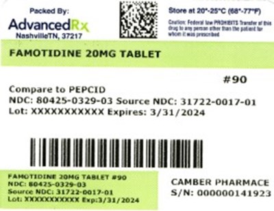Label 3 (Famotidine 20mg 80425 0329 03)